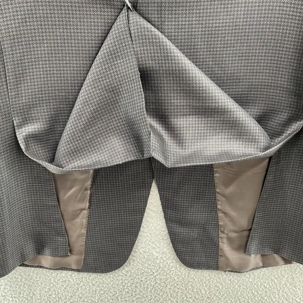 Ermenegildo Zegna Blazer Mens 52‎ R Brown Herringbone Cashmere Wool Silk Sport